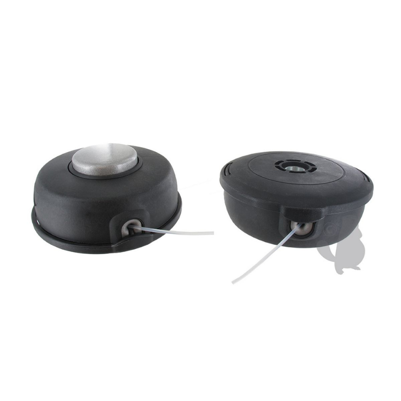 Tête complète double fil adaptable pour machines HUSQVARNA modèles T-45 avec bol aluminium indépendant monté sur roulement (usage professionnel). Diamètre 145mm