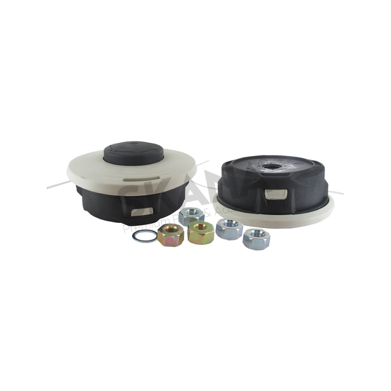 Tête fil nylon adaptable ECHO – HUSQVARNA – STIHL. Inclus 5 adaptateurs (M10x1,00 LGF, M12x1,50 LGF, M14x1,50 LGF, M10x1,25 LGF, M12x1,75 LGF)