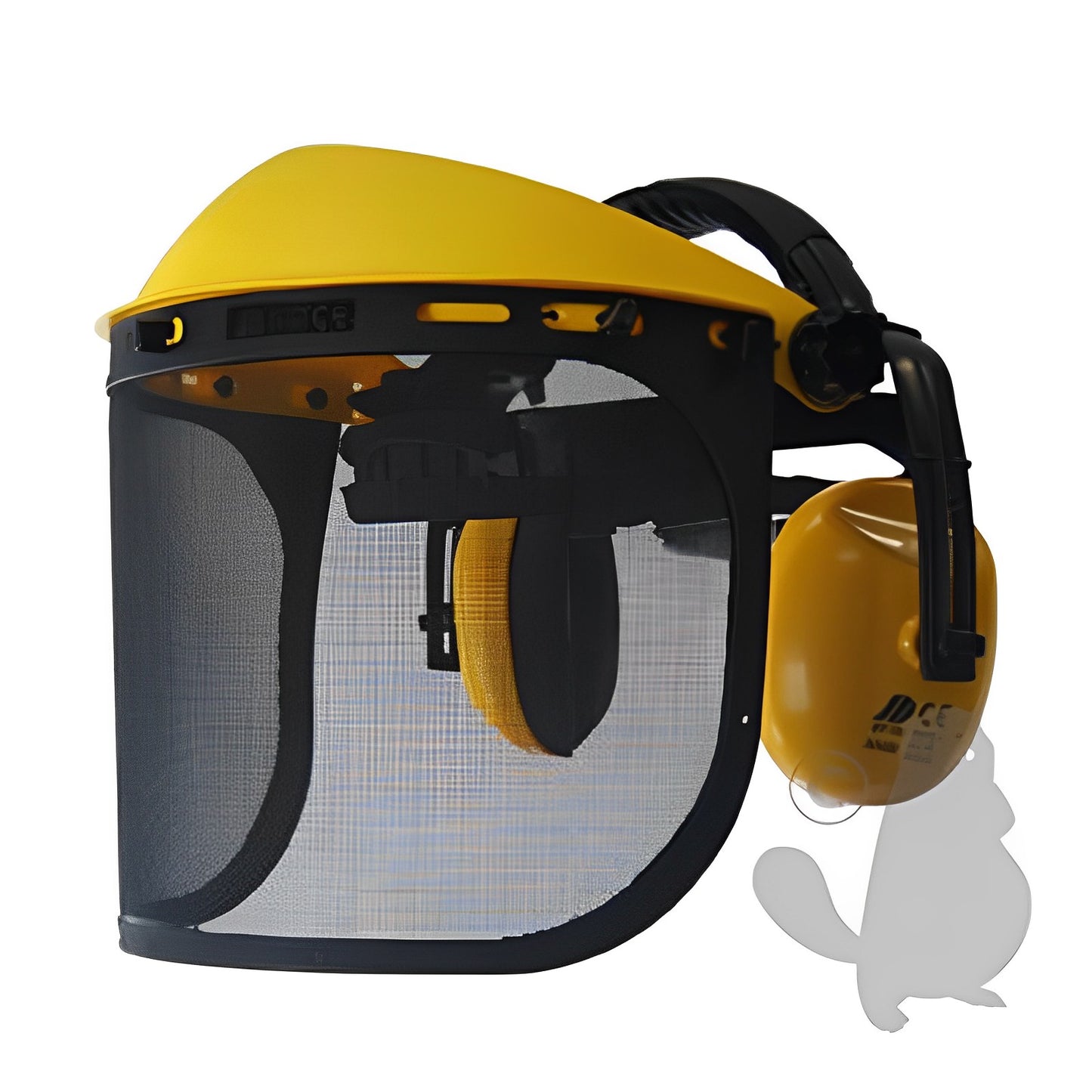 Visière de protection, écran grillagé extra large avec anti-bruit. Norme EN1731 F – EN352-1