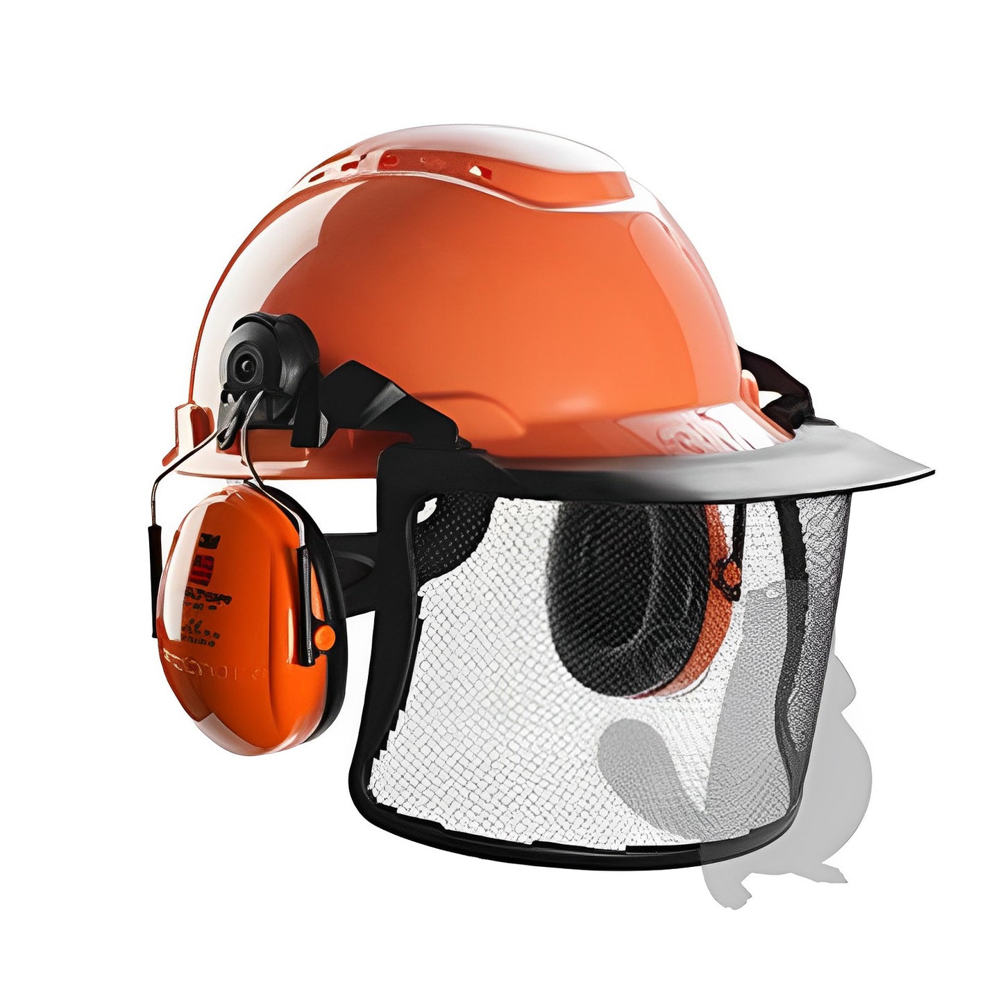 Pack multisystème forestièr 3M™ Peltor™ avec casque modèle H700 (EN397) ventilé orange avec harnais à crémaillère et basane synthétique