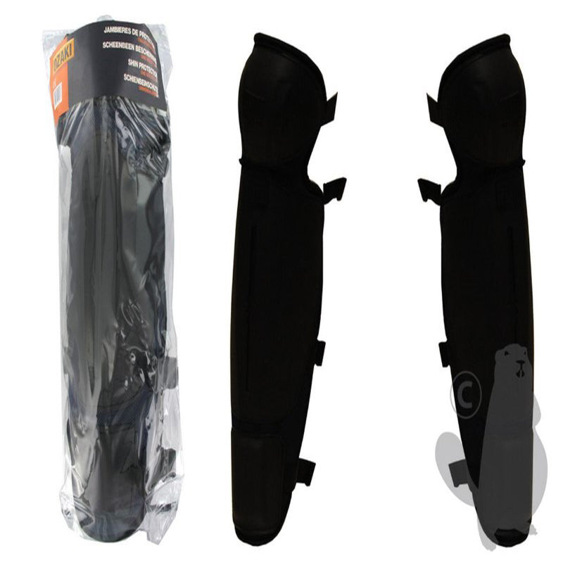 Paire de jambières de protection, ou protège tibia OZAKI pour débroussaillage avec attaches clipsables et réglables