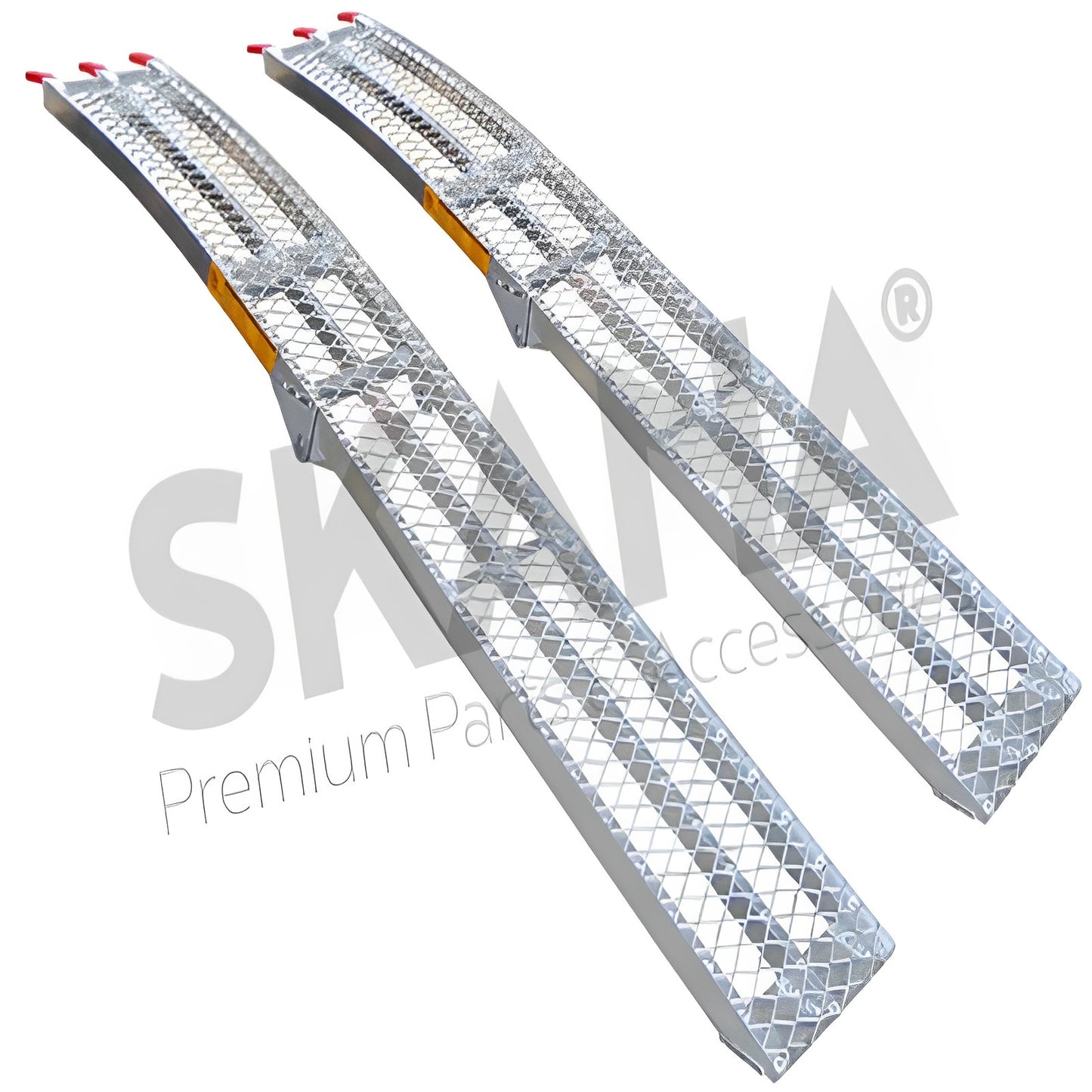 Jeu de 2 rampes alu pliable. Longueur 225cm, largeur 29 cm, Longueur pliée 116cm d’une capacité maximum de 680kg/paire