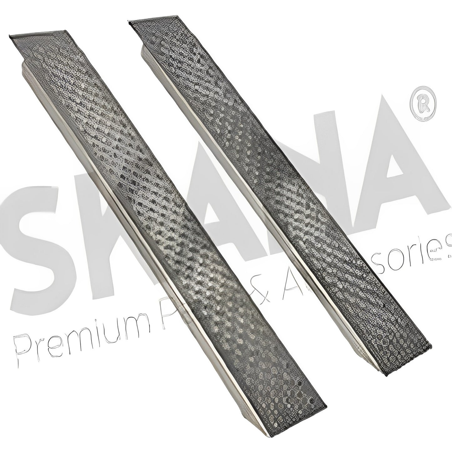 Jeu de 2 rampes droites aluminium, L : 200cm l : 20 cm, profil antidérapant d’une capacité maximum de 400kg/paire
