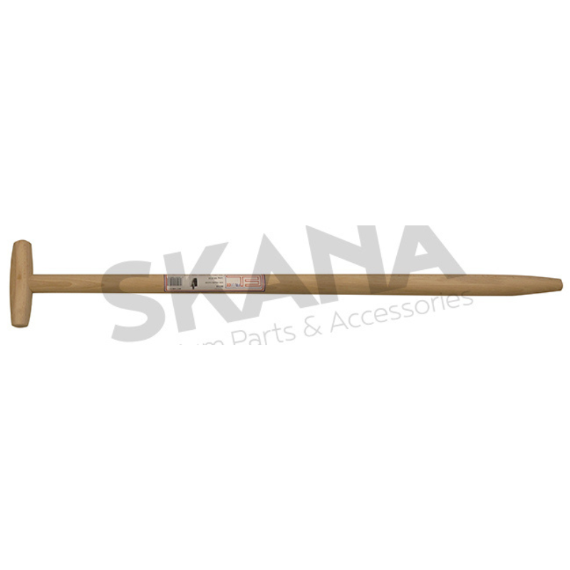 Manche en bois dur poncé adaptable pour bêche, béquille T, Ø 39mm x 0,9m