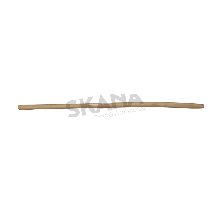 Manche en bois dur poncé adaptable pour fourche à fumier, cintré, Ø 38mm x 1,35m, à douille
