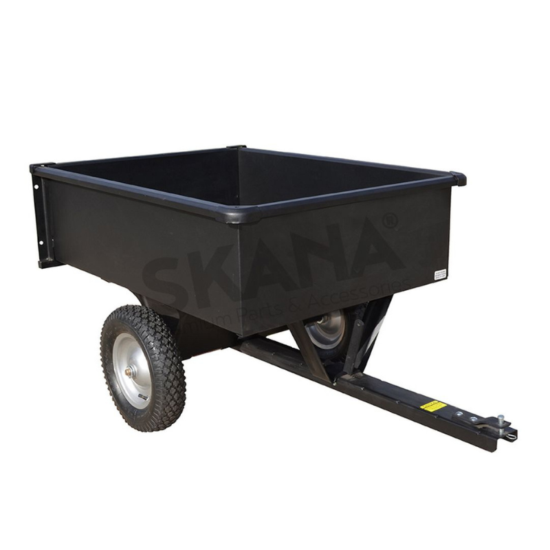Remorque avec benne soudée, capacité 226kg, panneau arrière amovible, pneumatiques 12″