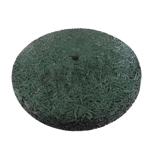 Tapis d'arbre rond en caoutchouc recyclé vers/marron, peut être utilisé autour d'un poteau ou d'un arbre. Ø ext: 75cm (30") - épaisseur 13mm - alésage : 10mm.