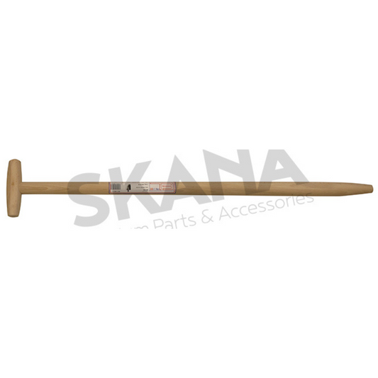 Manche en bois dur poncé adaptable pour bêche, béquille T, Ø 39mm x 0,9m