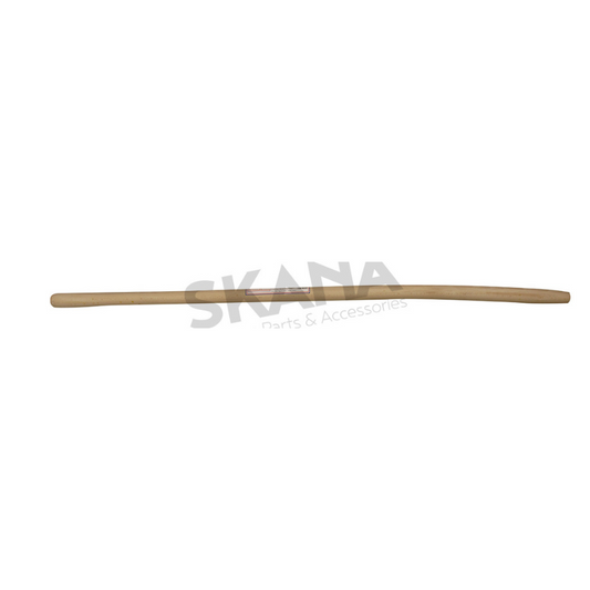 Manche en bois dur poncé adaptable pour fourche à fumier, cintré, Ø 38mm x 1,35m, à douille