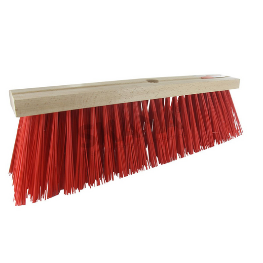 Brosse pour balais de rue en fibre artificielle rouge. Largeur 40 cm. Ø 23 mm